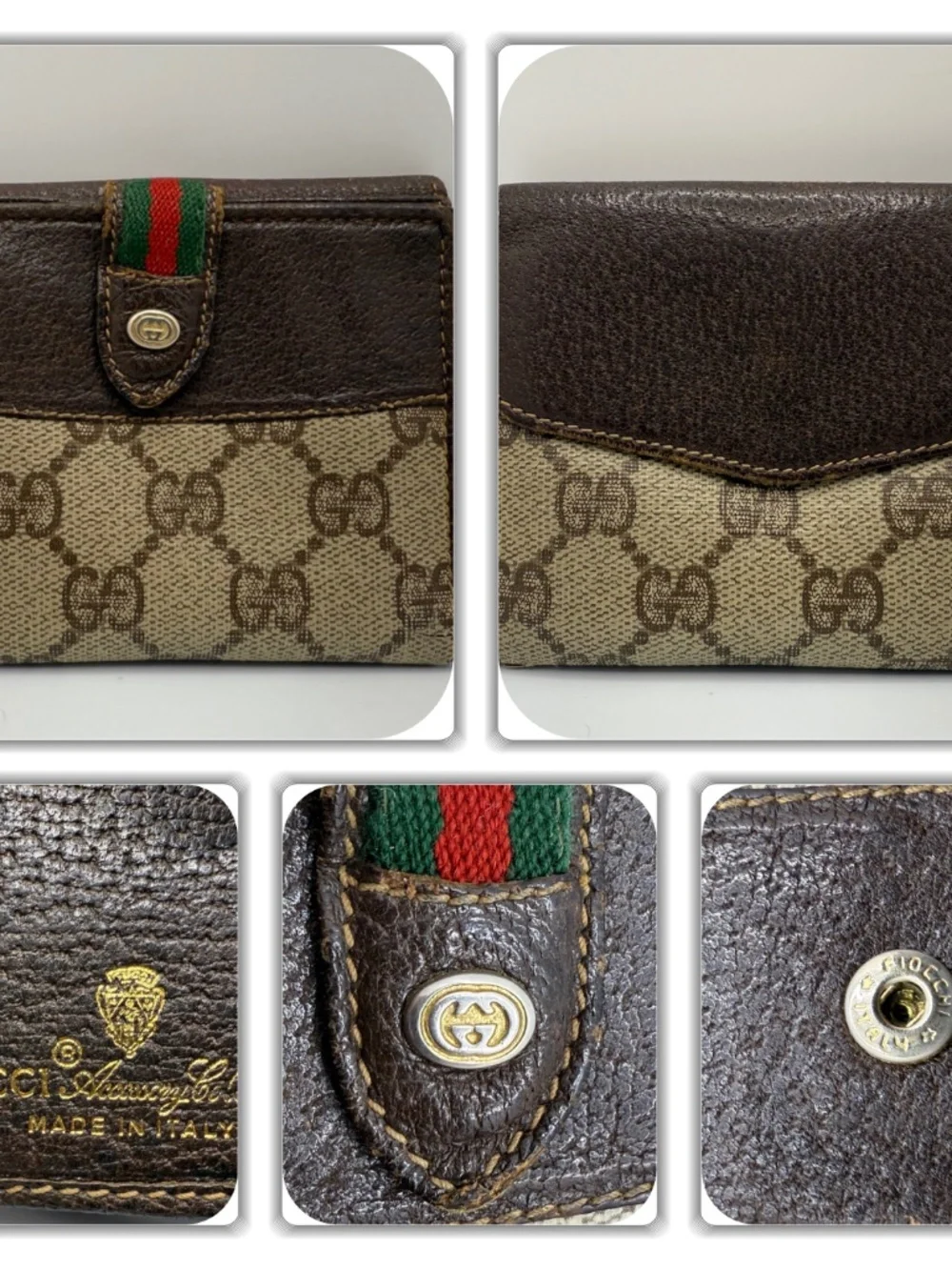 REGAL GUCCI GG MONOGRAM ANNIVERSARY COLLECTION GREEN & RED WEB STRIPE WALLET! - Picture 16 of 17